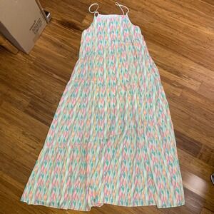 Caramela Irene Maxi Dress Summer Tiered Colorful Size Medium Sundress‎ Flowy NWT
